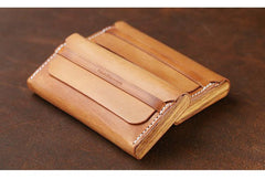 Cool Wooden Brown Leather Mens Long Wallet Brown Long Wallet for Men