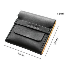 Cool Wooden Leather Mens Wallet Small Card Holder Coin Wallet for Men