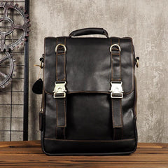 Cool Mens Leather Backpack School Backpack Leather Laptop Backpack for Men - imessengerbags