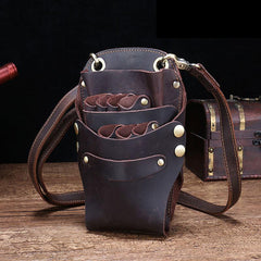 Cool Leather Belt Pouch Mens Hairstylist Tool Barber Pouch Scissor Case for Men - imessengerbags