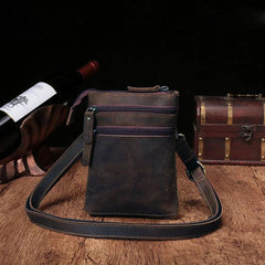 Vintage Leather Men's CELL PHONE HOLSTER Belt Pouch Waist Small Side Bag For Men - imessengerbags