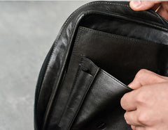 Cool Leather Black Mens Leather 4pcs Tobacco Pipe Case Zipper Tobacco Pipe Case for Men - imessengerbags