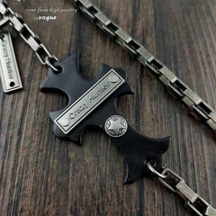 24'' HEAVY METAL CROSS BIKER SILVER WALLET CHAIN LONG PANTS CHAIN SILVER Jeans Chain Jean Chain FOR MEN