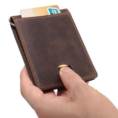 RFID Leather Slim Mens Small Wallet billfold Bifold Wallet Front Pocket Wallet for Men - imessengerbags