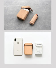 Cool Brown Leather Mens 20pcs Cigarette Holder Case Cool Custom Cigarette Case for Men - imessengerbags