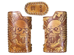 Handmade Tooled Leather Brown Mens LA PETITE BOX Holder Cigarette Case for Men