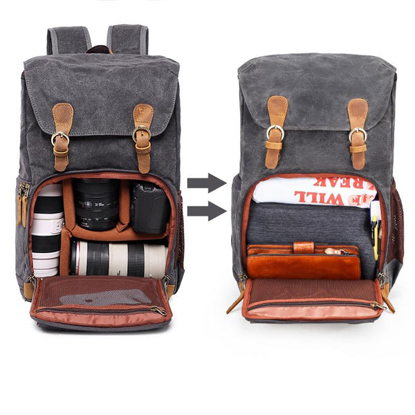 GREEN LARGE CANVAS WATERPROOF MENS CANON CAMERA BACKPACK DSLR CAMERA BAG NIKON CAMERA BAG DSLR CAMERA BAG - imessengerbags