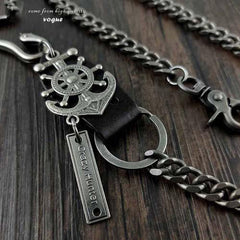 HEAVY METAL ANCHOR BIKER SILVER WALLET CHAIN LONG PANTS CHAIN SILVER Jeans Chain Jean Chain FOR MEN