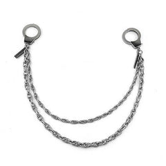 27'' Metal DOUBLE Chain BIKER SILVER WALLET CHAIN Handcuffs LONG PANTS CHAIN SILVER Jeans Chain Jean Chain FOR MEN - imessengerbags