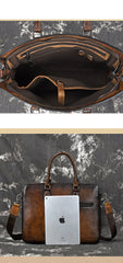 Top Black Leather Men's Professional Briefcase 14‘’ Laptop Best Handbag Business Bag For Men