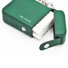 Cute Green Leather Womens 20pcs Cigarette Holder Case Wristlet Cigarette Case for Women