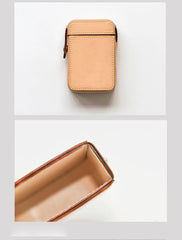 Cool Brown Leather Mens 20pcs Cigarette Holder Case Cool Custom Cigarette Case for Men
