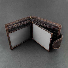 Badass Coffee Star Leather Men's Trifold Small Biker Wallet Chain Wallet Wallet with chain For Men - imessengerbags