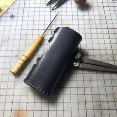 Handmade Leather Black Mens JAC Vapour SERIES-B DNA 75W Holder Cigarette Case for Men