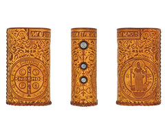 Handmade Tooled Rune Leather Brown Mens DICODES BOXMINI Holder Cigarette Case for Men