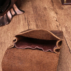 Cool Brown Leather Men's Belt Pouch Cell Phone Holster Small Belt Bag Waist Bag For Men - imessengerbags
