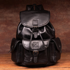 Fashion Brown Mens Leather 15inchs Computer Backpack Cool Travel Backpack School Backpack for men - imessengerbags