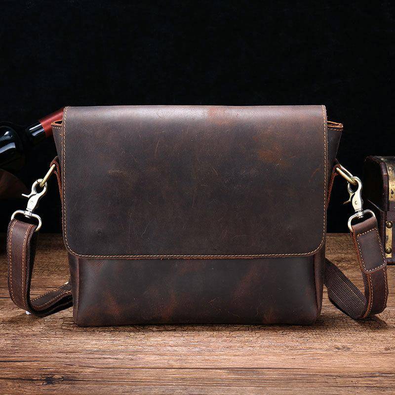 Cool Leather Coffee Mens Messenger Bags Vintage Shoulder Bags for Men –  imessengerbags