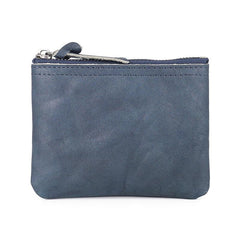 Leather Mens Zipper Front Pocket Wallet Small Wallet Card Wallet Change Wallet for Men