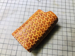 Handmade Leather Brown Mens LA PETITE BOX Holder Cigarette Case for Men