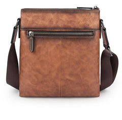 Brown  LEATHER MEN'S Small Side bag Square MESSENGER BAG Tan Square Courier Bag FOR MEN - imessengerbags