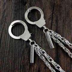 27'' Metal DOUBLE Chain BIKER SILVER WALLET CHAIN Handcuffs LONG PANTS CHAIN SILVER Jeans Chain Jean Chain FOR MEN