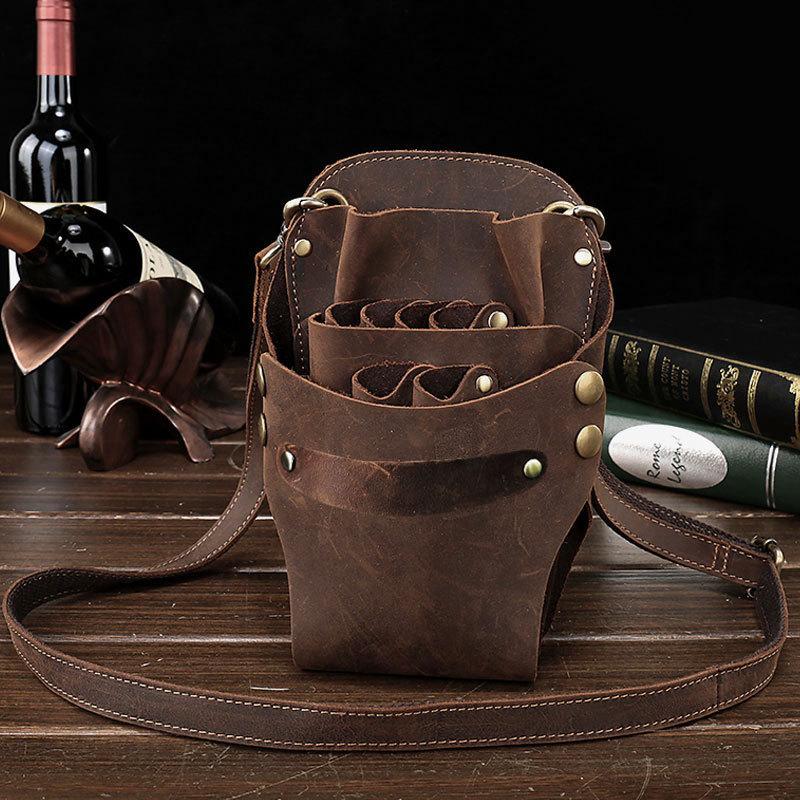 Cool Leather Belt Pouch Mens Hairstylist Tool Barber Pouch Scissor Case for Men - imessengerbags