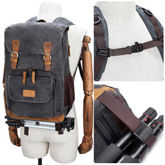 GREEN LARGE CANVAS WATERPROOF MENS CANON CAMERA BACKPACK DSLR CAMERA BAG NIKON CAMERA BAG DSLR CAMERA BAG - imessengerbags
