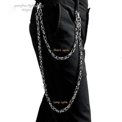 PUNK SKULL BIKER SILVER WALLET CHAIN LONG PANTS CHAIN SILVER SKULL Jeans Chain Jean Chain FOR MEN