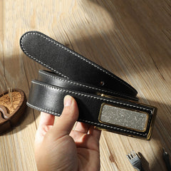 Handmade Mens Coffee Leather Leather Belts PERSONALIZED Leather Buckle Belt for Men