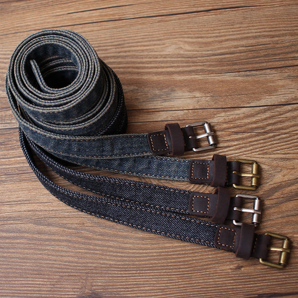 Cute Women Denim Slim Belts Denim Blue Belts Vintage Belts For Women