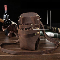 Cool Leather Belt Pouch Mens Hairstylist Tool Barber Pouch Scissor Case for Men - imessengerbags