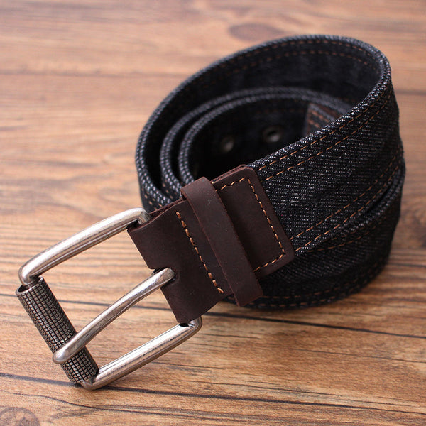 Vintage Black Mens Denim Slim Belts Denim Blue Belts Vintage Belts For Men