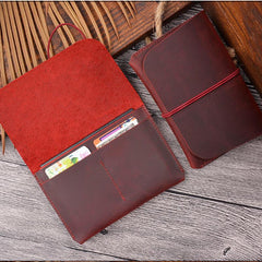Vintage Brown Leather Men's Passport Wallet Black Travel Wallet Card Wallet For Men - imessengerbags