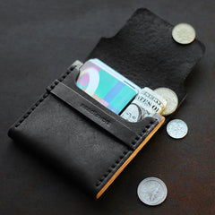 Cool Wooden Leather Black Mens Wallet Small Card Holder Coin Wallet for Men