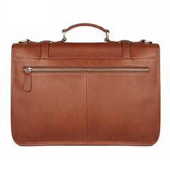 Top Brown Large Leather Mens Business 15 inches Laptop Work Briefcase Large Handbag Briefcase Business Bags For Men