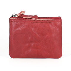 Leather Mens Zipper Front Pocket Wallet Small Wallet Card Wallet Change Wallet for Men