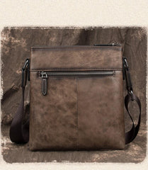 Brown  LEATHER MEN'S Small Side bag Square MESSENGER BAG Tan Square Courier Bag FOR MEN - imessengerbags