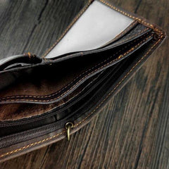 Badass Coffee Star Leather Men's Trifold Small Biker Wallet Chain Wallet Wallet with chain For Men - imessengerbags