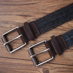 Vintage BLue Mens Denim Slim Belts Denim Blue Belts Vintage Belts For Men