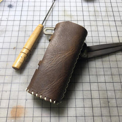 Handmade Leather Coffee Mens JAC Vapour SERIES-B DNA 75W Holder Cigarette Case for Men