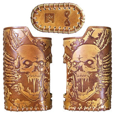 Handmade Tooled Leather Brown Mens LA PETITE BOX Holder Cigarette Case for Men