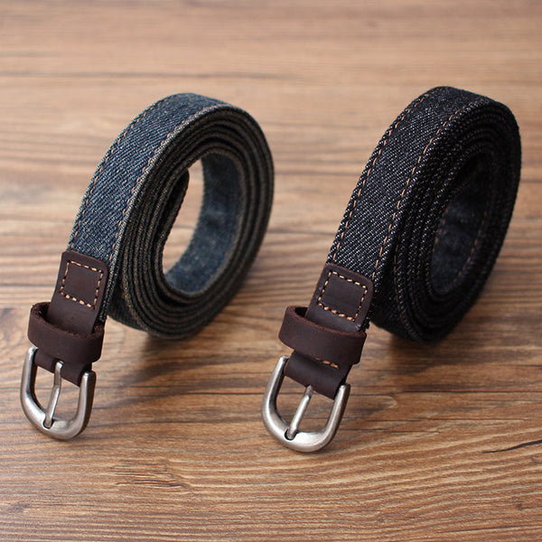 Vintage Women Denim Slim Belts Denim Blue Belts Vintage Belts For Women