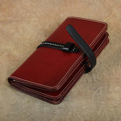 Handmade Womens Leather Long Wallet Bifold Long Wallets Card Wallet Clutch Wallet for Ladies - imessengerbags