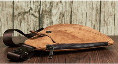 Cool Leather Brown Men's Sling Bag Chest Bag Black Crossbody Backpack For Men - imessengerbags