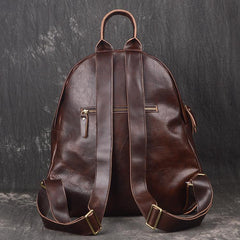 Vintage Leather Brown Men's Backpack Computer Backpack College Backpack For Men - imessengerbags