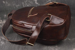 Vintage Leather Brown Men's Backpack Computer Backpack College Backpack For Men - imessengerbags