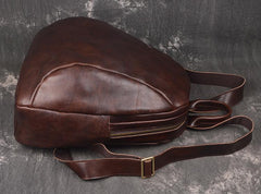 Vintage Leather Brown Men's Backpack Computer Backpack College Backpack For Men - imessengerbags
