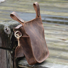Cool Brown Leather Men's Belt Bag Waist Bag Motorcycle Bag Belt Pouch For Men - imessengerbags