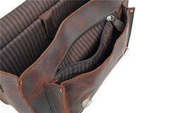 Vitnage Brown Leather Men's Camera Shoulder Bag SLR SIDE BAG Camera Handbag For Men - imessengerbags